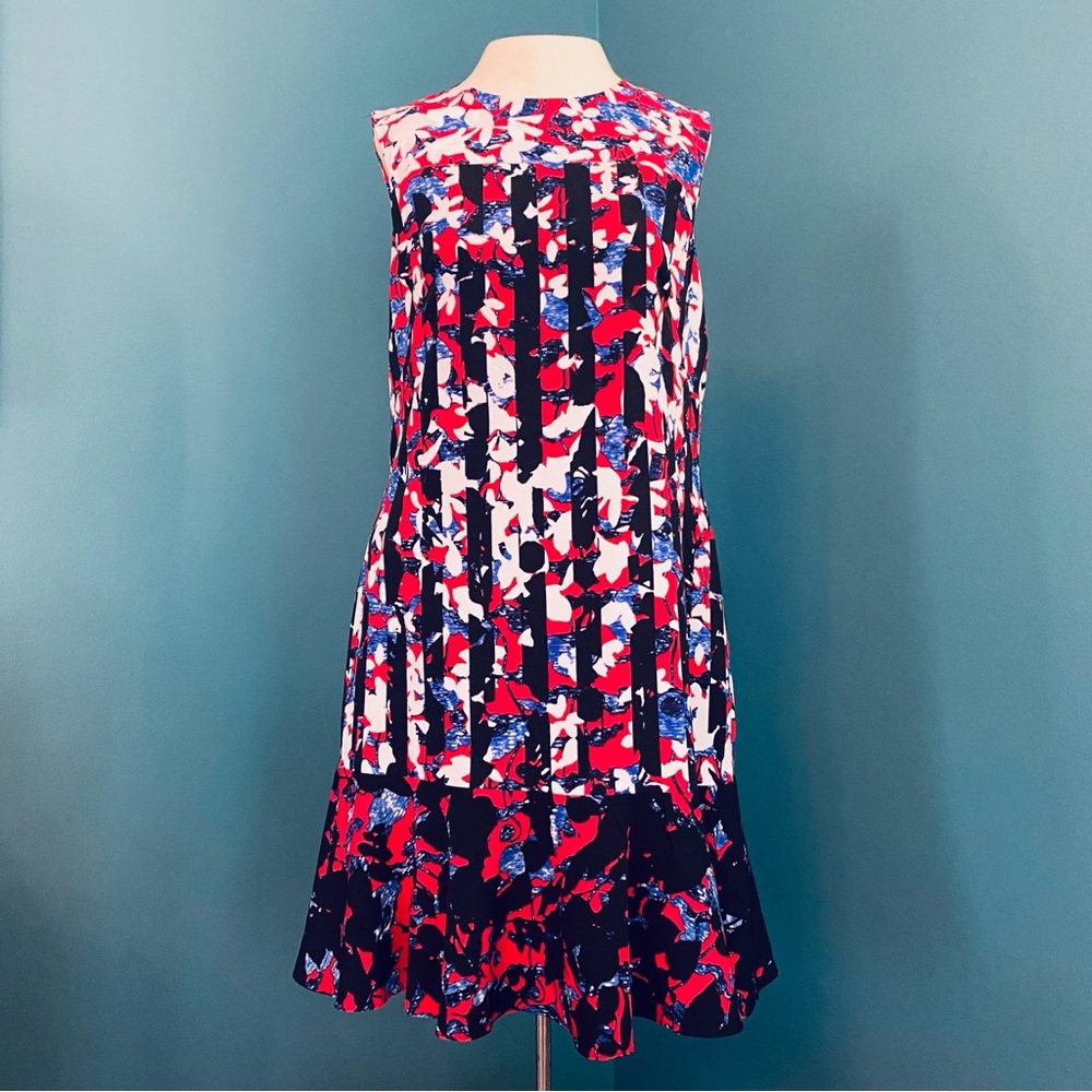 Peter Pilotto Abstract Print Mini Dress - Red, Blue, White, and White